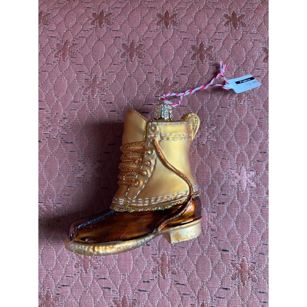 Patina Field Work Boots Christmas Ornament 4" New Tag s25